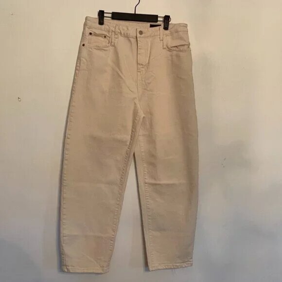 Marissa Webb Stevie 80's Barrel Leg High Rise Denim Jean Pant in Cream Size 29 - Picture 1 of 6
